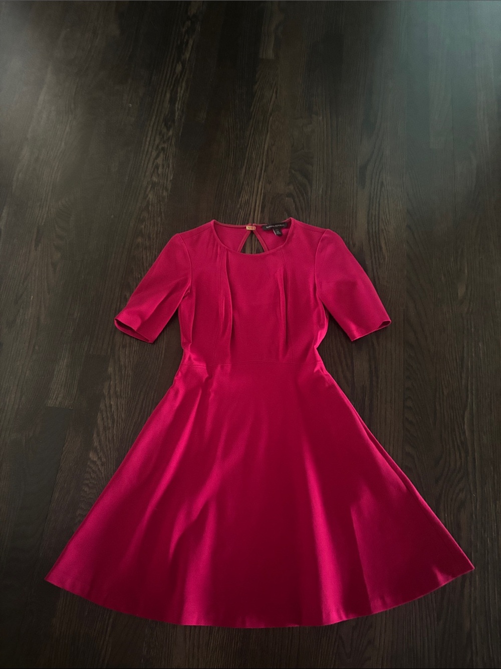 Banana Republic Fuchsia Short-Sleeve Pleated Dress